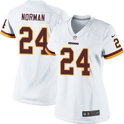 Women's Elite Josh Norman Nike Jersey White Road - #24 NFL Washington Redskins